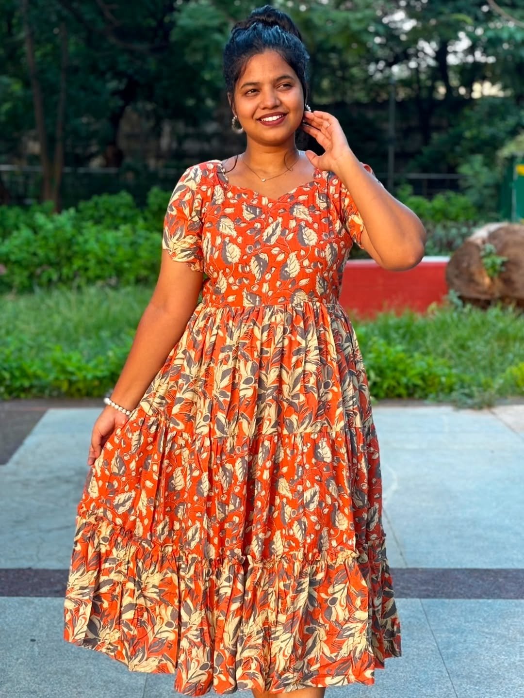 Pretty orange 3 tier maxi (limited edition)