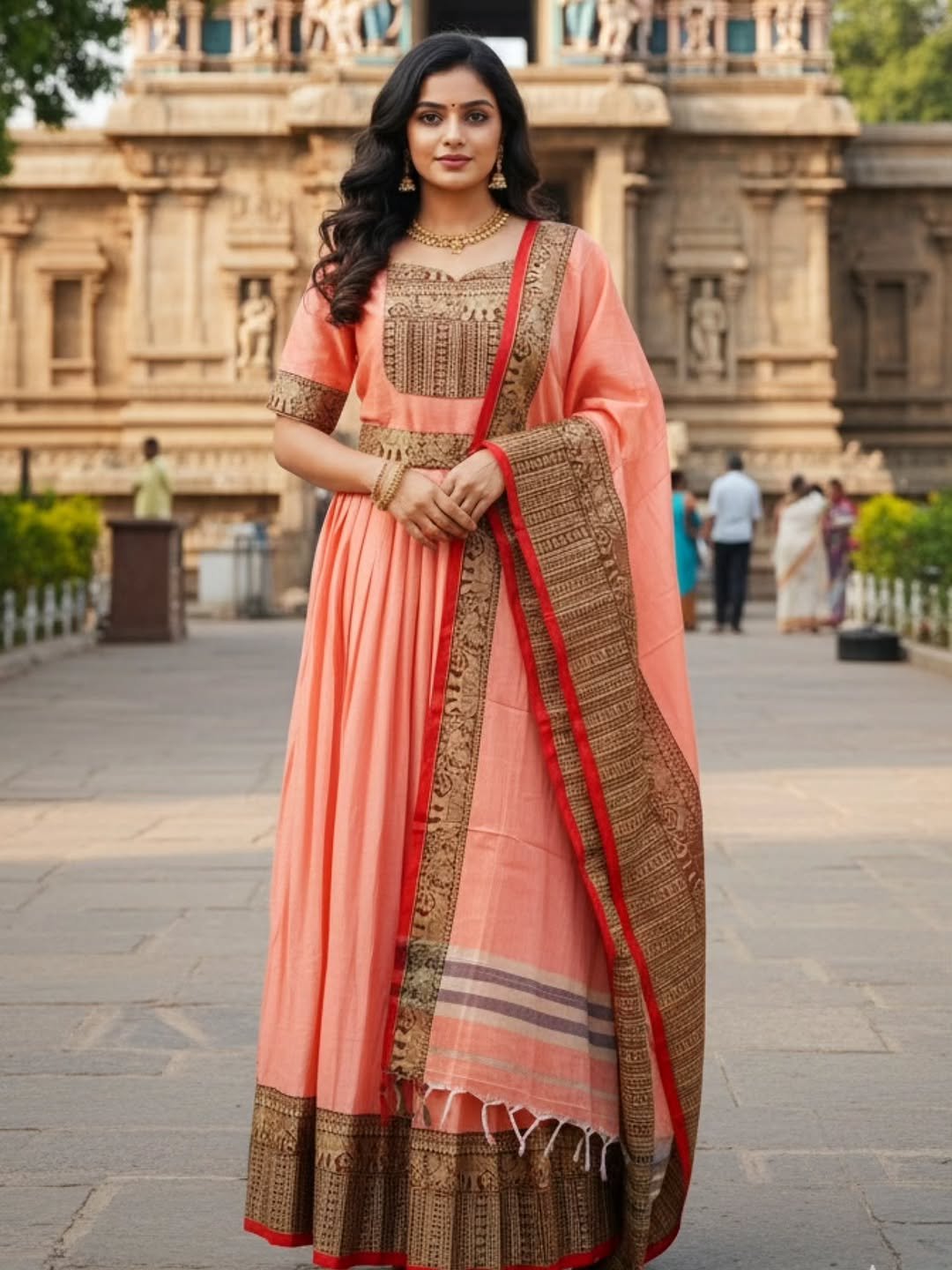 Peachy wibe in festive wear