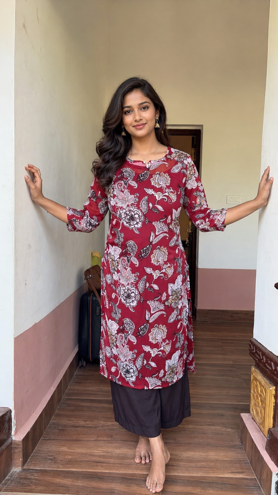 Gorgeous Crimson Paisley Kurta pretty red