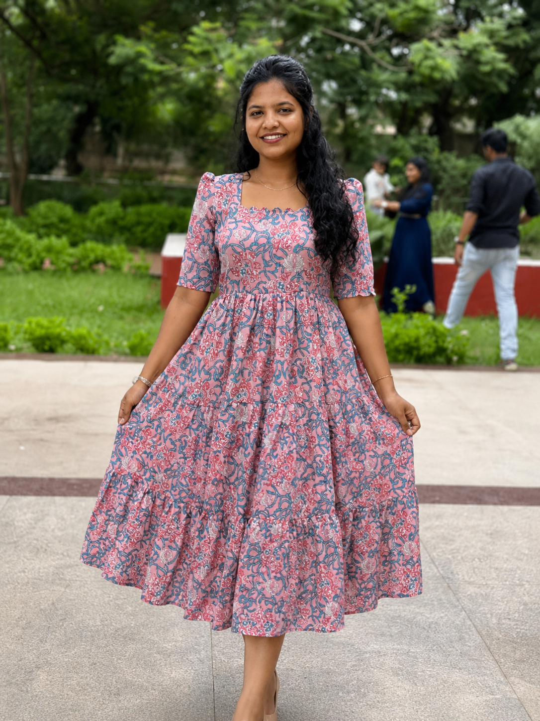 Gulabi Garden Mid length maxi