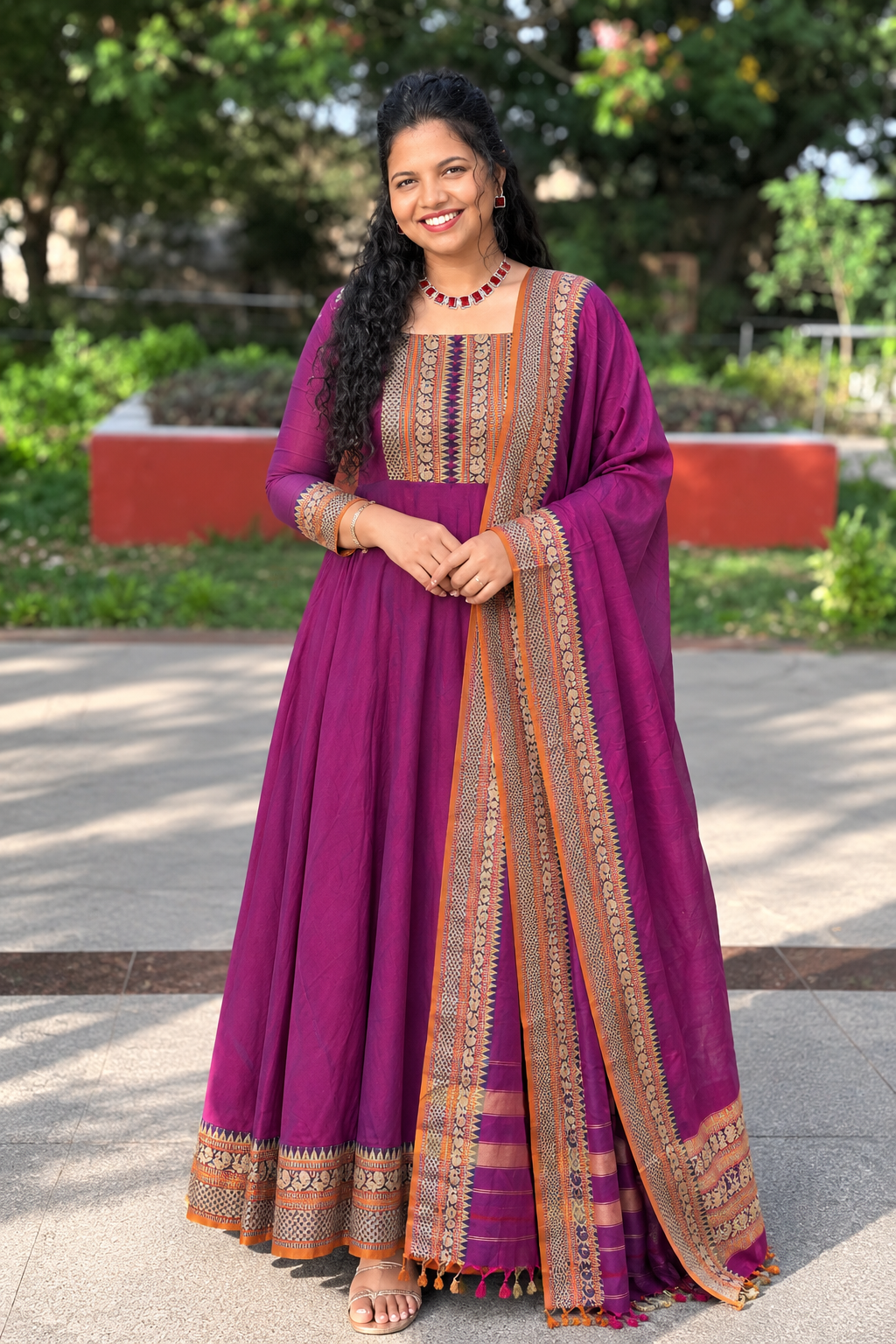 Jamun Anarkali Set