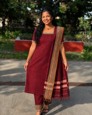 Aara - Maroon Narayanpet Handloom Salwar Set