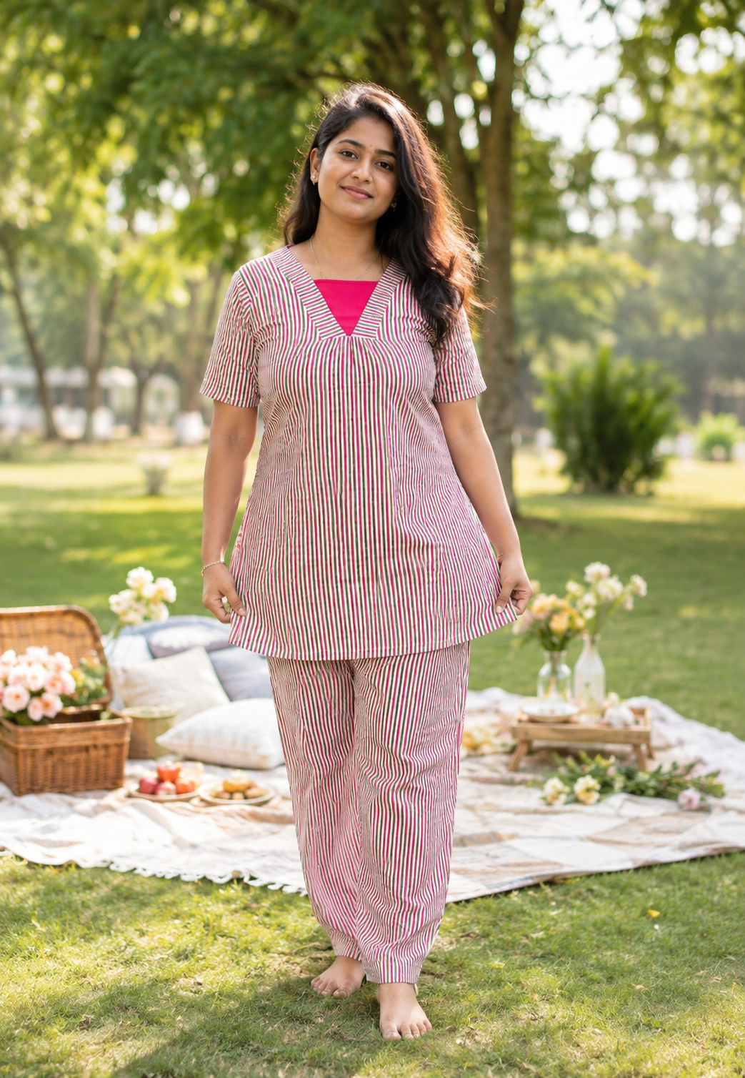 Pink Candy Striped Co-ord Set