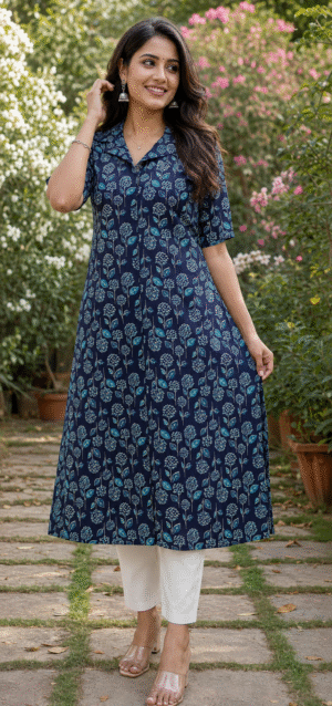 Blue beauty floral kurti